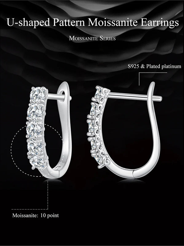 1CT Kramosan Stone Stud Women's Diamond Earrings S925 Silver Jewelry