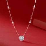 1Ct Moissanite Pendant Necklace 925 Sterling Silver Starlight Diamond