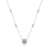1Ct Moissanite Pendant Necklace 925 Sterling Silver Starlight Diamond