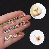 20G L Shape CZ Nose Studs Surgical Steel Nose Rings for Women