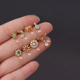 20G L Shape CZ Nose Studs Surgical Steel Nose Rings for Women