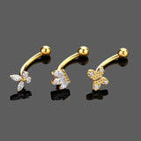 Sexy Zircon Belly Button Ring G23 Titanium Navel Piercing Body Jewelry