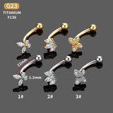 Sexy Zircon Belly Button Ring G23 Titanium Navel Piercing Body Jewelry