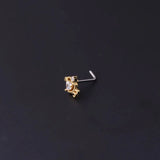 20G Surgical Steel L Shape Nose Stud Cz Dangle Nose Rings Piercing Jewelry