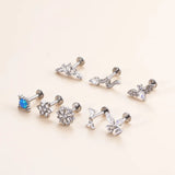 G23 Titanium 1.2*8mm Piercing Bat Snake Flat Studs Lip Stud Earring