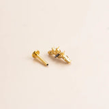 G23 Titanium 1.2*8mm Piercing Bat Snake Flat Studs Lip Stud Earring
