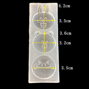 UV Resin Jewelry Silicone Mold Cartoon Rabbit Bear Charms Molds DIY Decorate