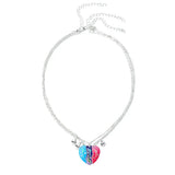 Cartoon Love Couple Pendant Necklace BFF Friendship Jewelry
