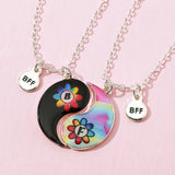 Cartoon Love Couple Pendant Necklace BFF Friendship Jewelry
