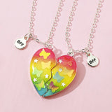 Cartoon Love Couple Pendant Necklace BFF Friendship Jewelry