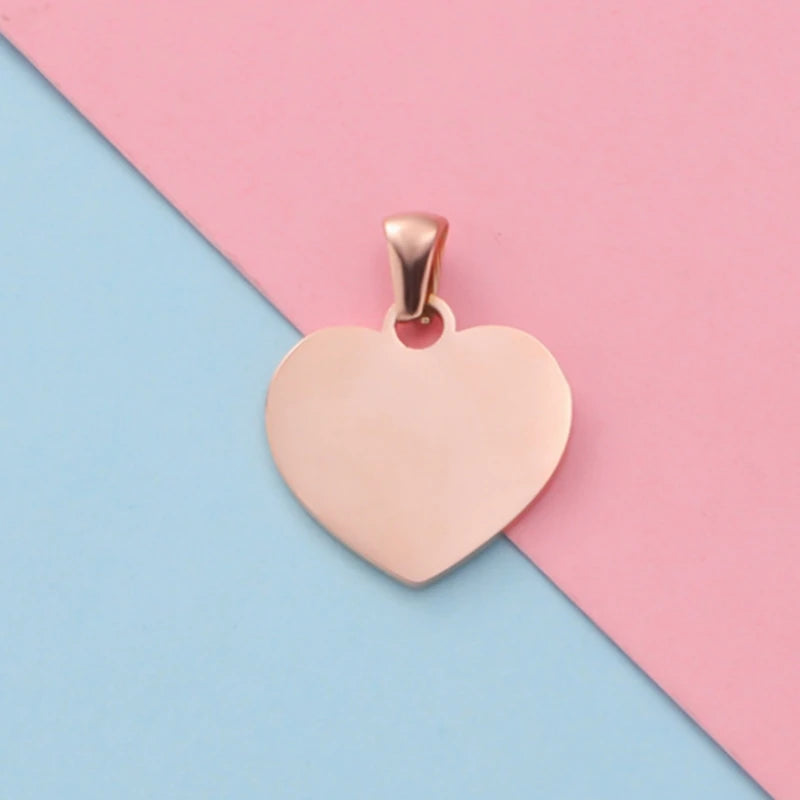 20mm 25mm Heart Stamping Blanks Tags Stainless Steel DIY Charm Finding