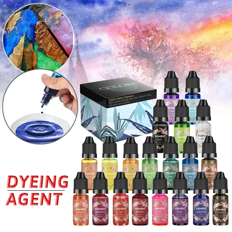 Alcohol Ink Diffusion Resin Pigment Kit for DIY Art, 20 Colors