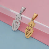 Mother Baby Kid Charm Pendant Necklace Keychain Stainless Steel Jewelry
