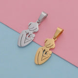 Mother Baby Kid Charm Pendant Necklace Keychain Stainless Steel Jewelry