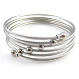 Color Twist Wire Mesh Hand Bangle Multilayer Charm Bracelet