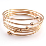 Color Twist Wire Mesh Hand Bangle Multilayer Charm Bracelet