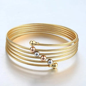 Color Twist Wire Mesh Hand Bangle Multilayer Charm Bracelet