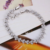 Gold-Color Bracelet with Crystal Zircons, 5BRW-32