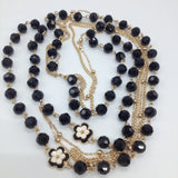 Enamel Camellia Long Necklace for Women