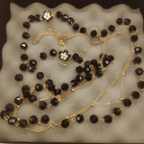 Enamel Camellia Long Necklace for Women