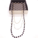 Enamel Camellia Long Necklace for Women