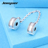 925 Sterling Silver Spring Insignia Safety Chain Charm for DIY Bracelet Making