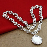 925 Sterling Silver Geometric Chain Necklace Women Men Christmas