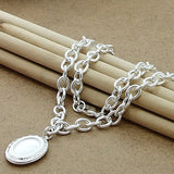 925 Sterling Silver Geometric Chain Necklace Women Men Christmas
