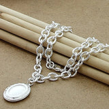 925 Sterling Silver Geometric Chain Necklace Women Men Christmas