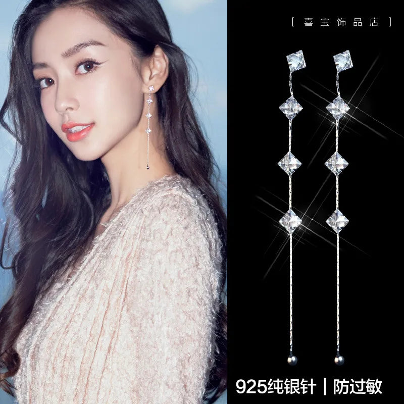 High Zircon 925 Silver Stud Earring for Women Jewelry Gift Women Earrings