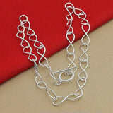 Silver 925 Twisted Heart Chain Necklaces Jewelry