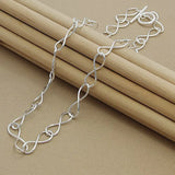 Silver 925 Twisted Heart Chain Necklaces Jewelry