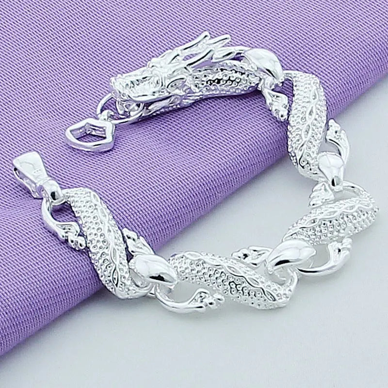 925 Silver Chinese Dragon Chain Men's Jewelry
