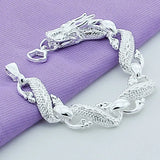 925 Silver Chinese Dragon Chain Men's Jewelry