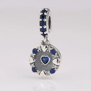 925 Silver Hearts Dangle Charms for Bracelets DIY Jewelry