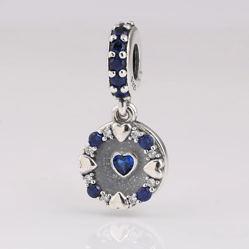 925 Silver Hearts Dangle Charms for Bracelets DIY Jewelry