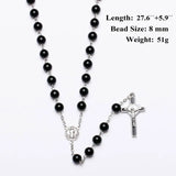 Catholic Rosary Beads Necklace Cross Pendant Praying Religious Jewelry