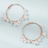 Wedding Pearl Beads Hoop Earrings