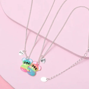 Colorful Raccoon Pendant Necklace BFF Friendship Kids Jewelry Gift