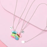 Colorful Raccoon Pendant Necklace BFF Friendship Kids Jewelry Gift