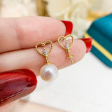 Heart Earrings DIY Pearl Components Accessory