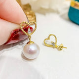 Heart Earrings DIY Pearl Components Accessory