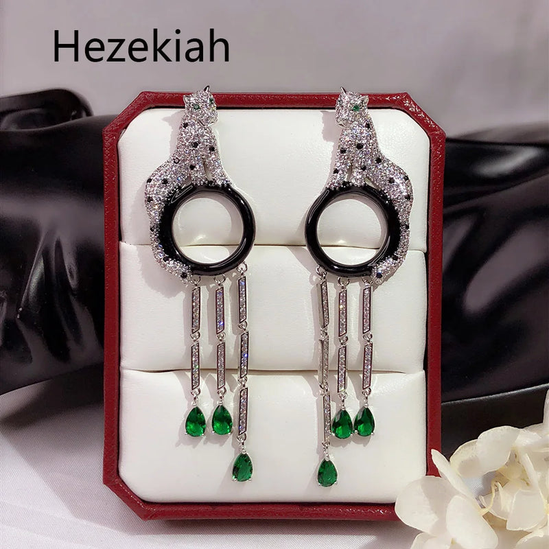 Needle Leopard Tassels Earrings for Women