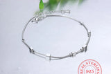 Square Beads Anklet 925 Sterling Silver Foot Leg Chain Fine Jewelry