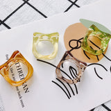 Acrylic Resin Square Ring Set Transparent Ladies Travel