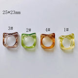 Acrylic Resin Square Ring Set Transparent Ladies Travel