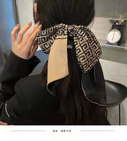 Vintage Silk Scarf Hair Tie Headdress Bow