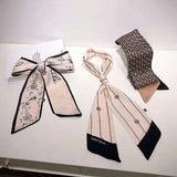 Vintage Silk Scarf Hair Tie Headdress Bow