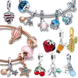 Silver 925 Padlock Dangle Charms for Pendant Necklace
