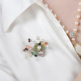 Natural Crystal Brooches For Women Jewelry Wedding Accessories Pearl Decorate